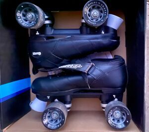 Chicago Skates Bullet Mens Boys Teen Roller Derby Speed Roller Skate Blk -Size 6